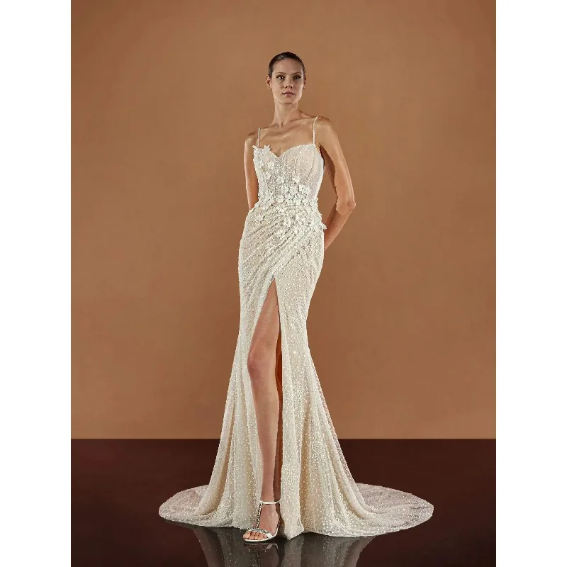 Elegant Evening Dress Women Sweetheart Neck Spaghetti Straps Sequins Gown Floor Length Party Dress Vestdos De Fiesta Customized