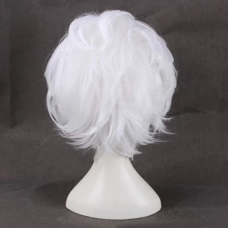 Ursula Cosplay Wig White Short Synthetic Pure White Wigs for Adult Comic Con Heat Resistant Hair   Wig Cap