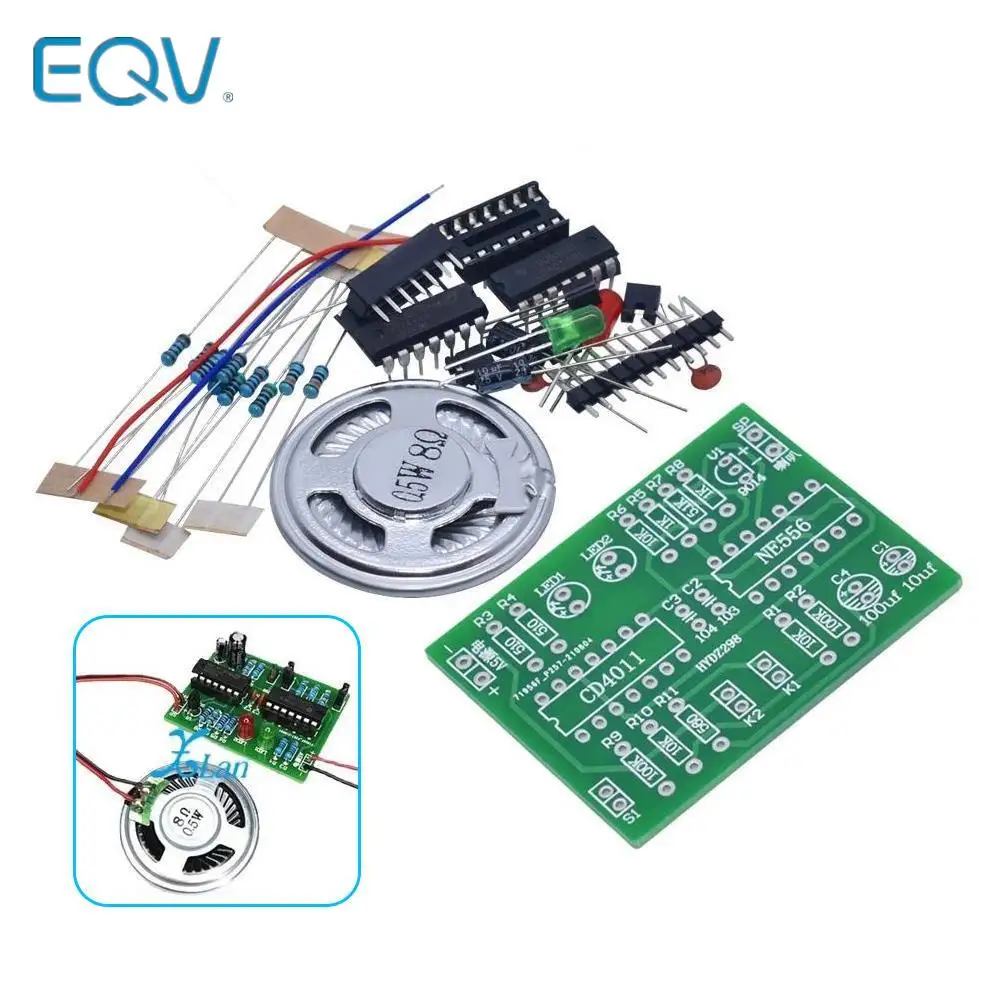 Dual way burglar alarm kit 120 ambulance alarm sound student principle experiment training CD4011 circuit board NE556 chip