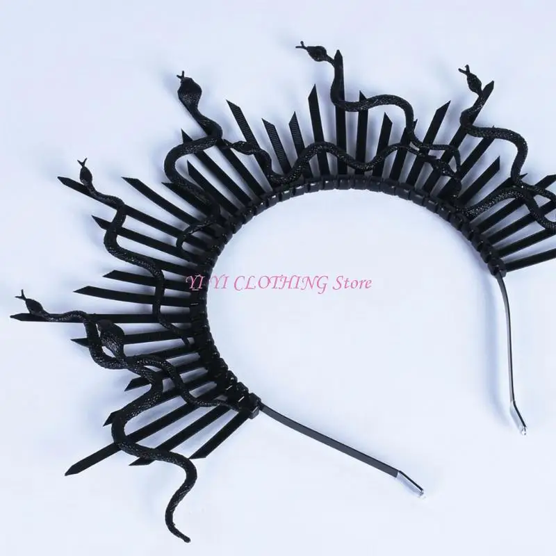 N5KF Punk Gorgon Headsding Snake Hairband Cosplay Costume Новинка греческая мифическая змея N5KF Punk Gorgon Headsding Snake Hairband Cosplay Costume Новинка греческая мифическая змея