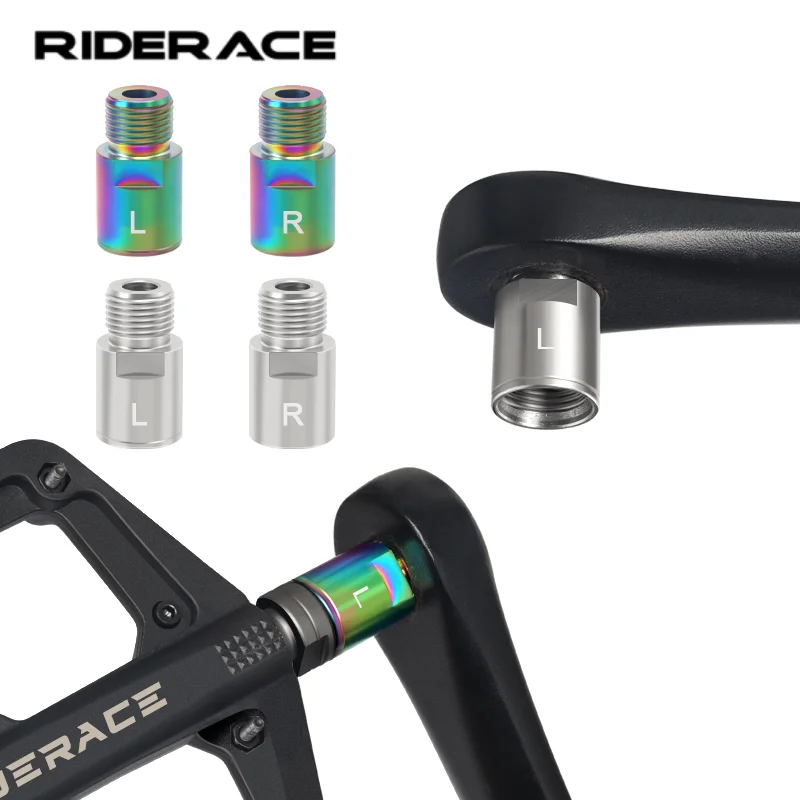 RIDERACE Fahrradpedal-Verlängerungsbolzen 20mm Verlängerung Edelstahl Passend für 9/16 Zoll Gewinde Mountainbike Rennrad MTB Pedalzubehör