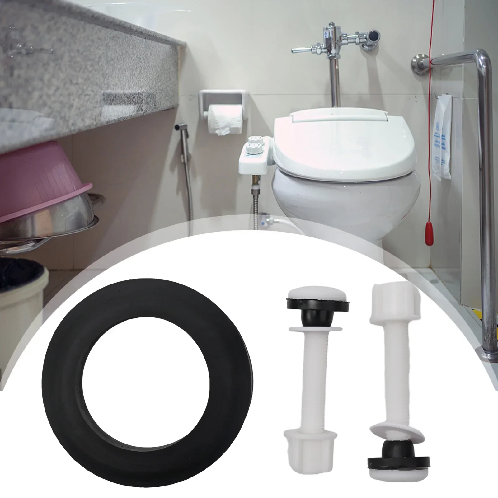 Toilet Bolts Cistern Seal Pan Bathroom Split Toilet Tank Plastic Rubber Toilet Cistern Seal Pan Conical Design 1pc