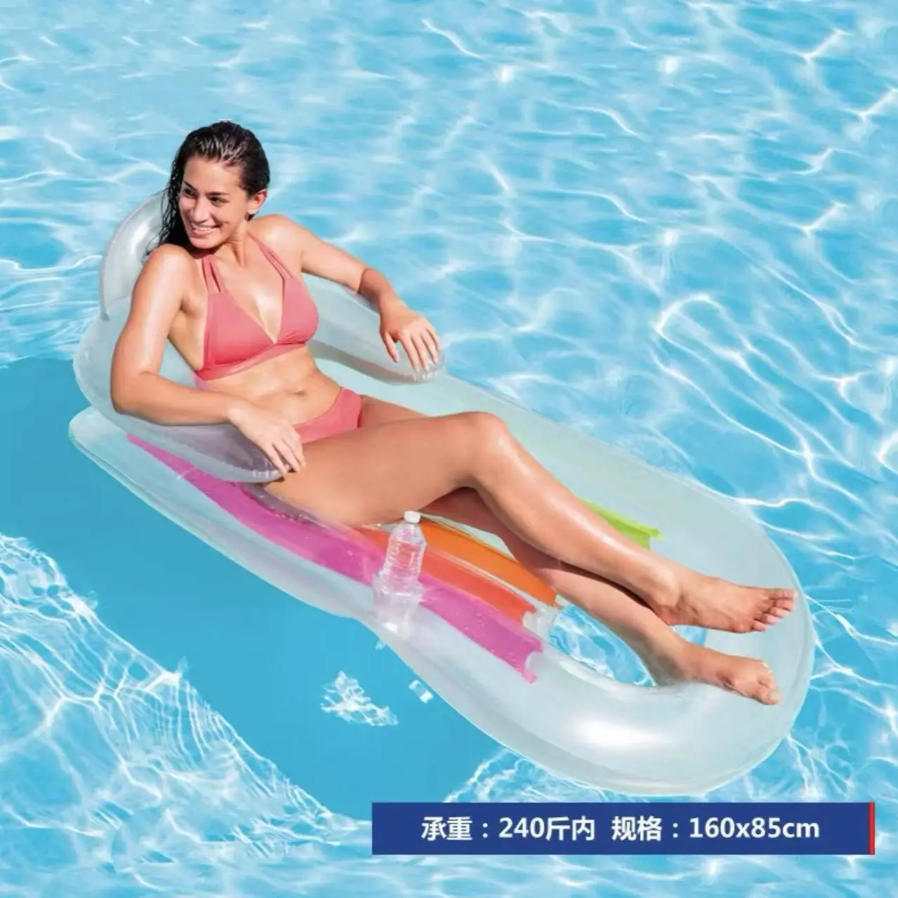 Floating drain single recliner swimming inflatable floating bed water bed outdoor beach air mattress thickened large