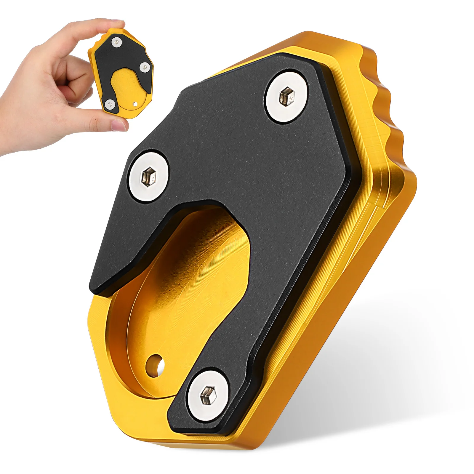 

Motorcycle Kickstand Pad Enlarged Base Metal Kickstand Plate Stable Support for Grass Mud Soft Ground Motorbike Side Stand Pad