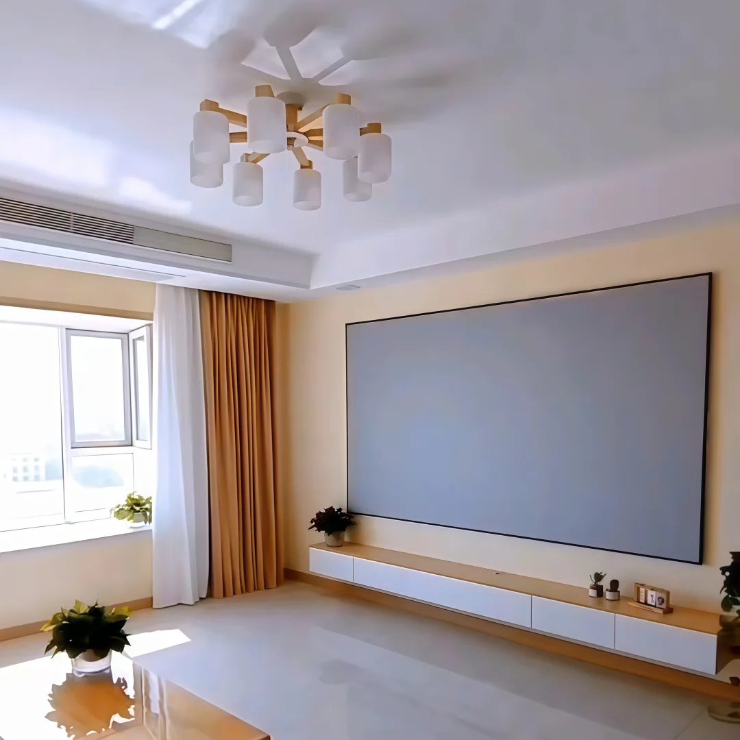 120-дюймовый гибкий экран проектора Френеля 8K с фиксированной рамкой, проекционный настенный антисвет в 3 направлениях