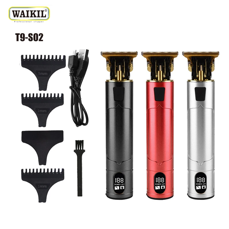 WAIKIL Professional Men's Electric Intelligent Barber Hair Trimmer USB Charging Digital Display High Power Hair clipper tools