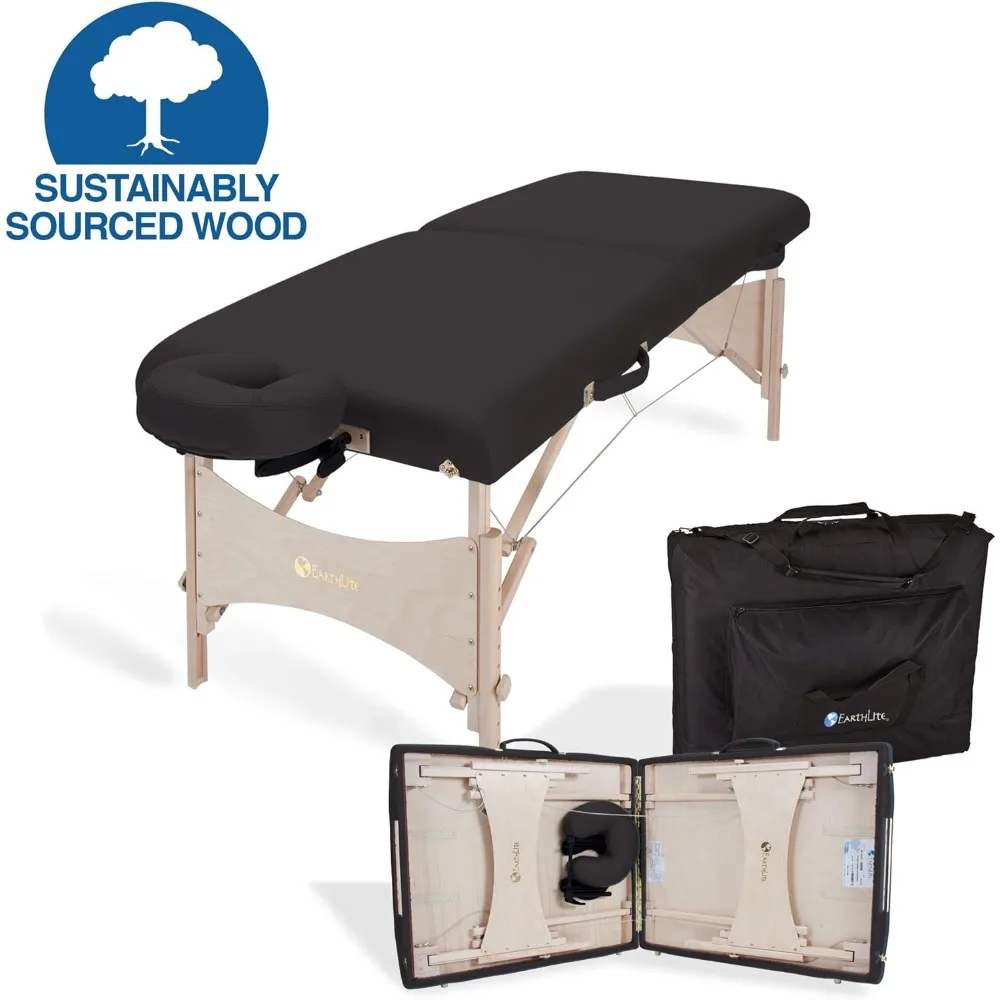 EARTHLITE Portable Massage Table HARMONY DX – Foldable Physiotherapy/Treatment/Stretching Table, Eco-Friendly Design