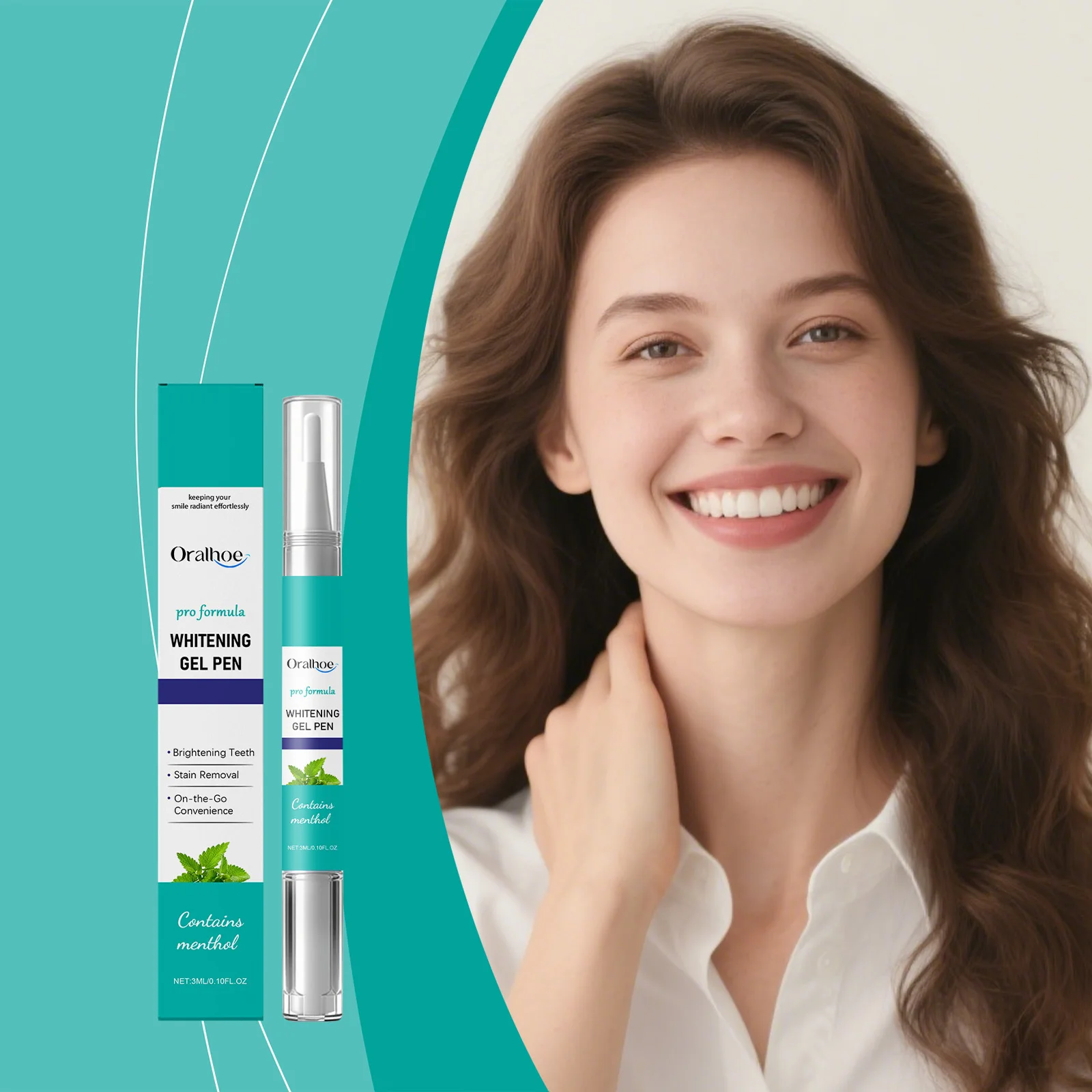 치아 관리 펜 - 치아 세정 및 신선함, 미백 효과, 에나멜 보호, 휴대용 구강 관리 펜