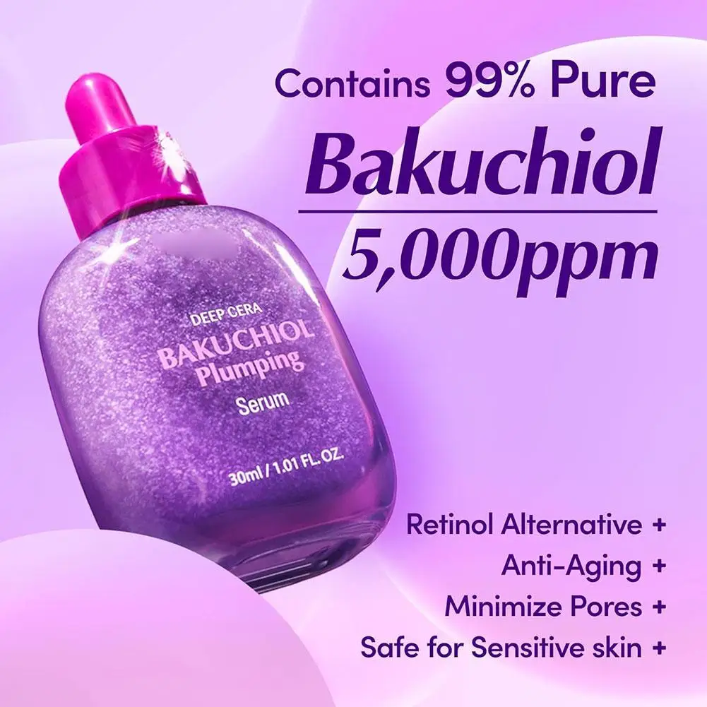 مصل EQQUALBERRY Bakuchiol Plumping للعناية العميقة 5000 جزء في المليون بديل الريتينول، مصل إضاءة الفيتامينات لتفتيح البشرة والعناية بالبشرة