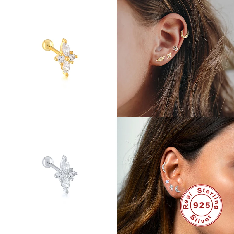 LENNIK-Boucles d\'Oreilles en Argent Sterling 925 pour Femme, Piercing Dainty, Lobe, Helix, Rook, Conch, Tragus, pio, Bijoux Sexy, 1 Pièce