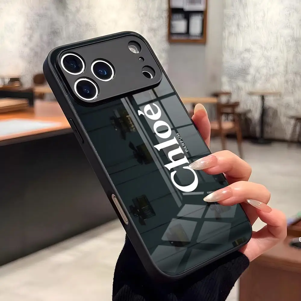 C-Chloés Klassische Altmuster-Handyhülle für iPhone 17 Air 16 15 13 12 14 11 Pro Max Glas Mini X Xr Xs 8 7 Plus Luxus
