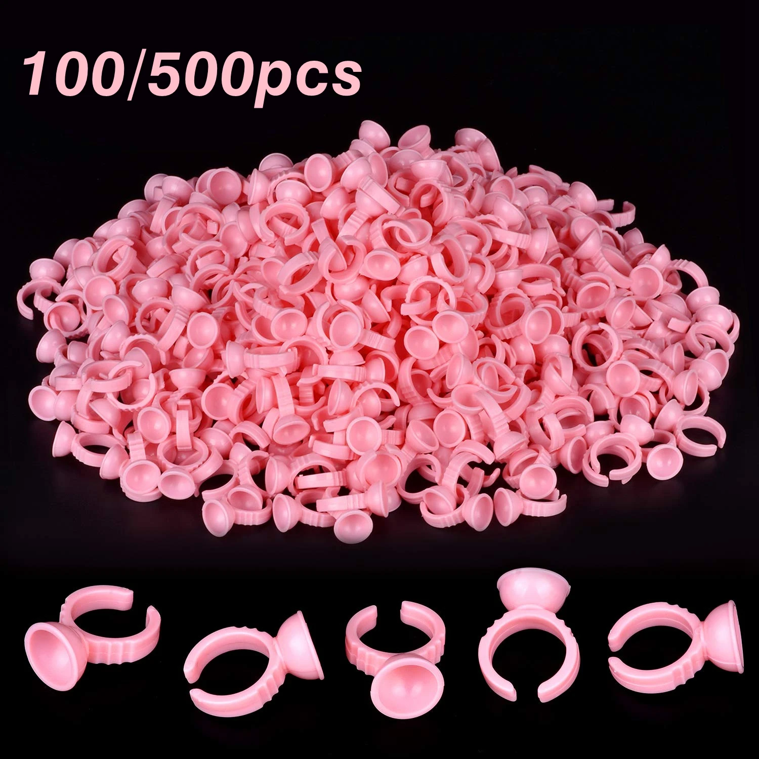 100/500Pcs Disposable Microblading Tattoo Ink Ring Cup Caps Pigments L M S Permanent Makeup Needles Tattoo Supplies Accessories