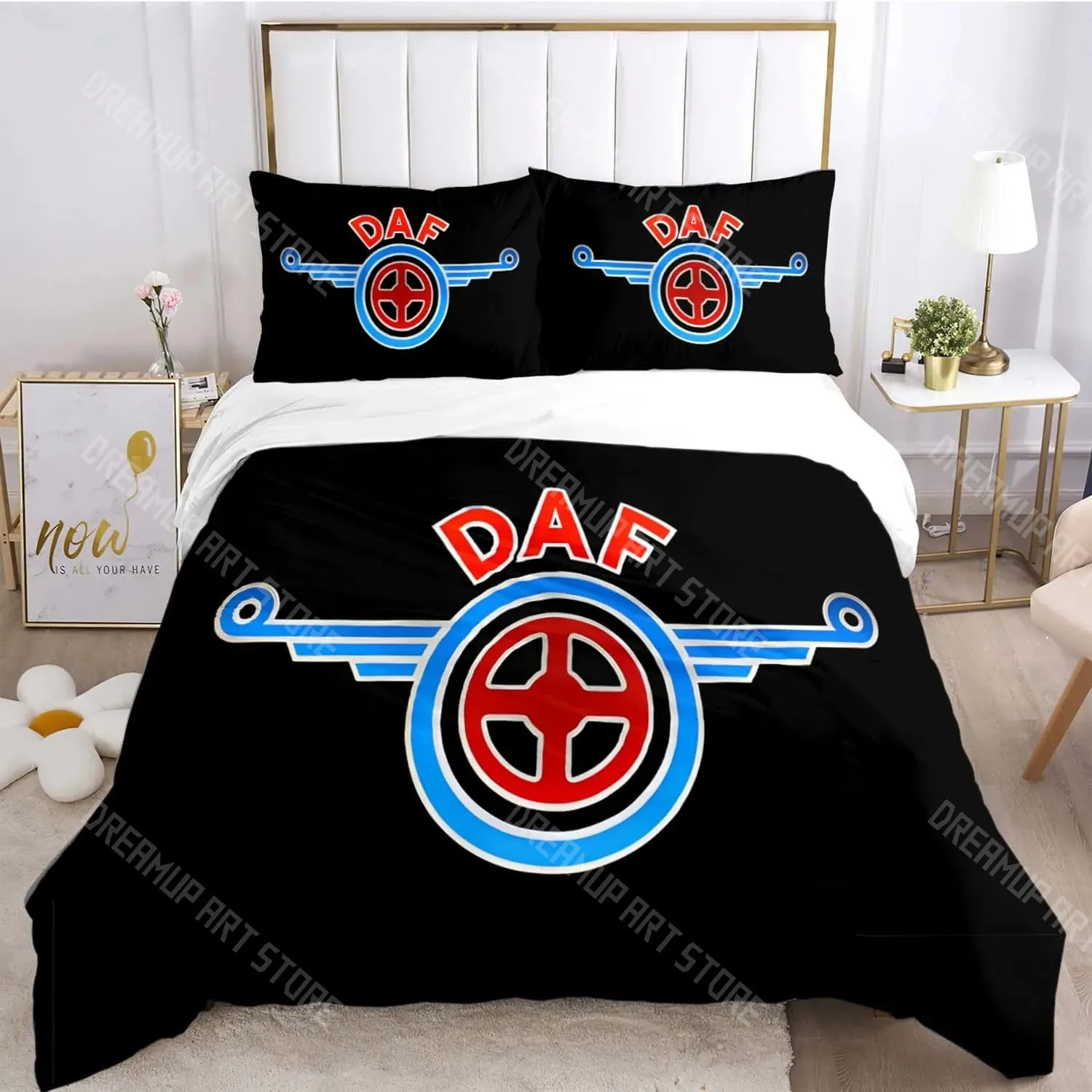 3D Printed DAF Truck Logo Bedding Set for Boys Girls Duvet Cover Pillowcase Included Twin Queen King Full Single Double Sizes