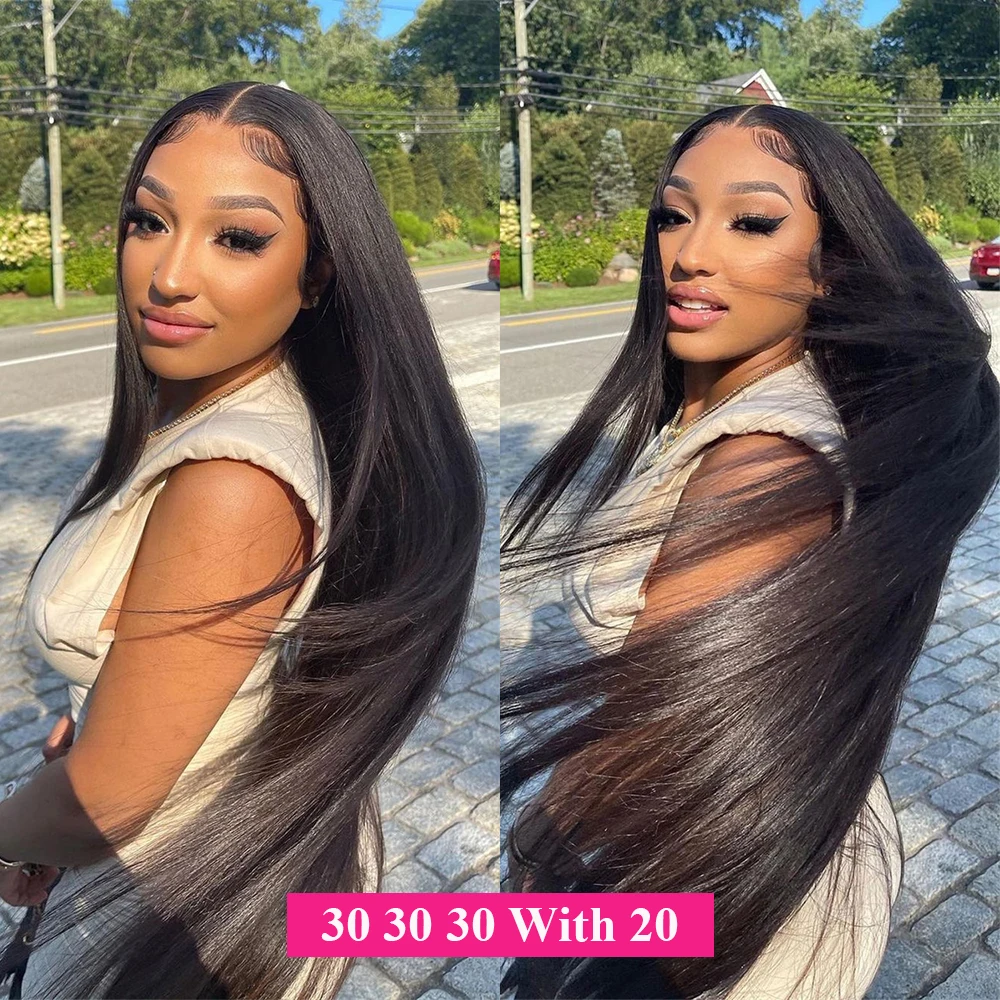 Pacotes de cabelo humano retos brasileiros com fechamento, 13x4 Lace Frontal, reto, duplo desenhado, tece, extensões de cabelo, 3 Pacotes