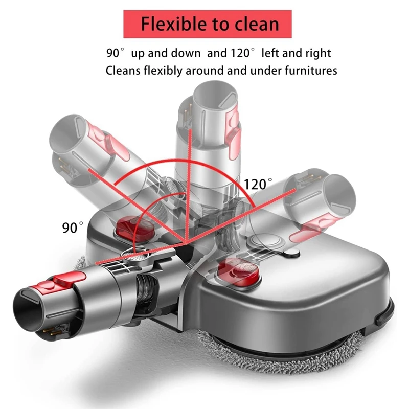 Esfregão de limpeza elétrico, cabeça de esfregão seco e molhado com luz LED para peças de aspirador de pó Dyson V7 V8 V10 V11 V15