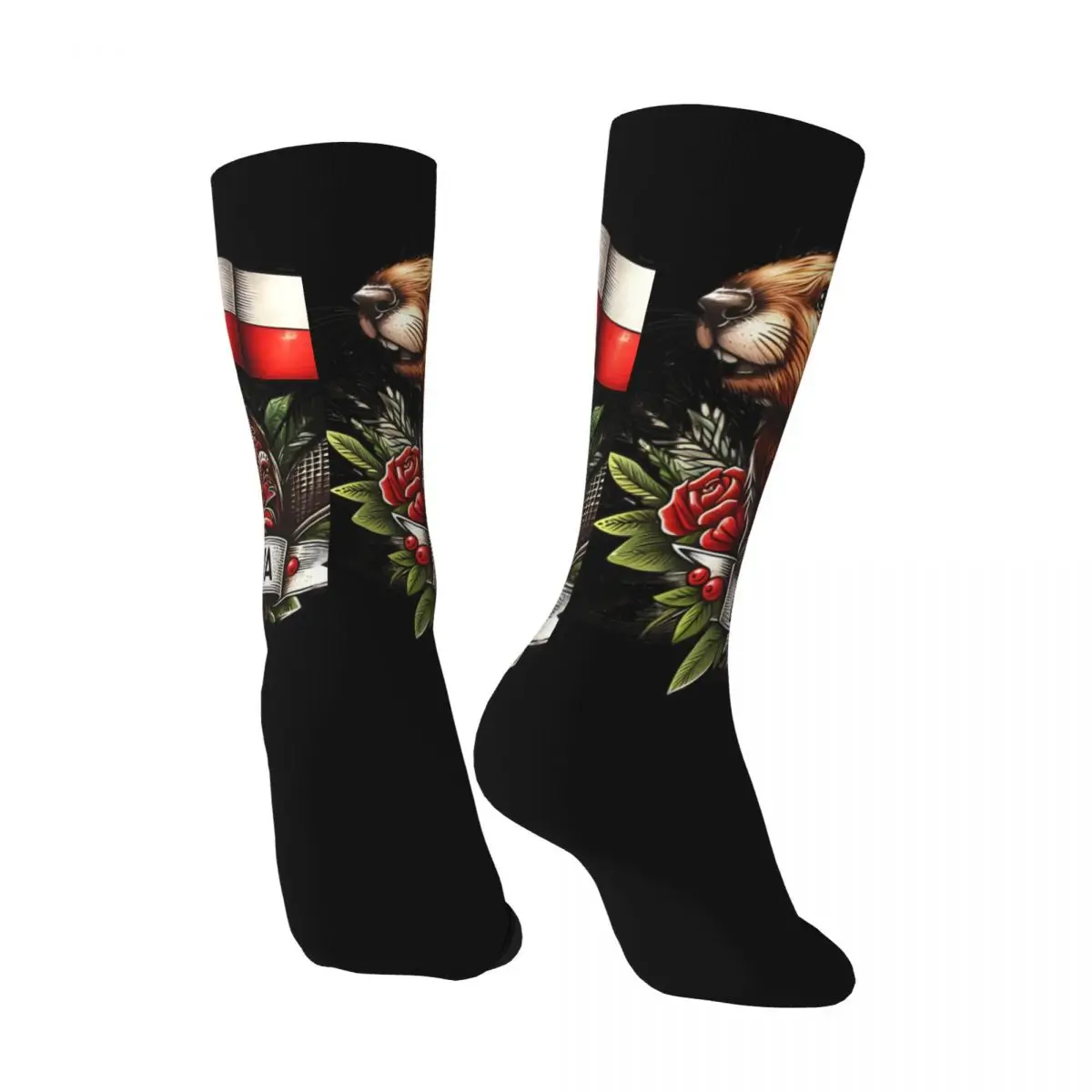 Funny Happy Men's compression Socks Killer Retro Harajuku Bobr Kunwa Funny Beaver Hip Hop Novelty Seamless Crew Crazy Sock Gift