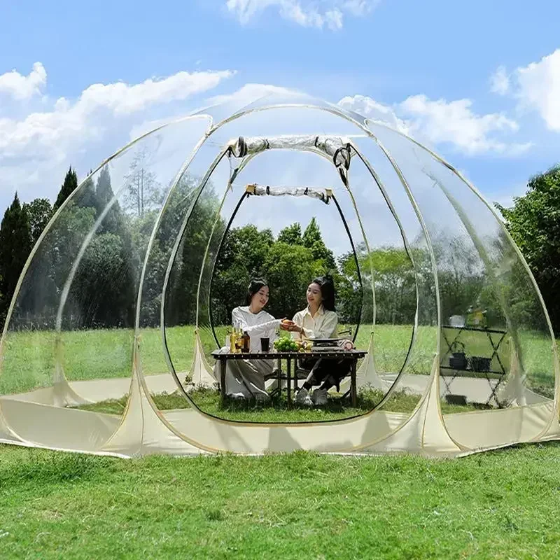 Transparent Camping Tent 4-8 Person Star Dome Tent Portable Spherical Tents 360 Degree Panoramic Window Outdoor Sun Room Tents