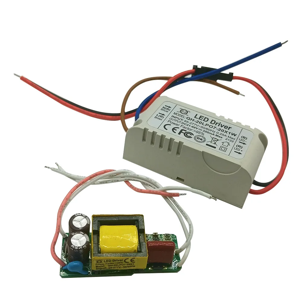 

5 шт./лот, 12-20X1 Вт светодиодный внутренний драйвер постоянного тока для 12 Вт, 15 Вт, 18 Вт, 20 Вт, вход 85-265 В, выход 300 мА, высокий PF, более 95%