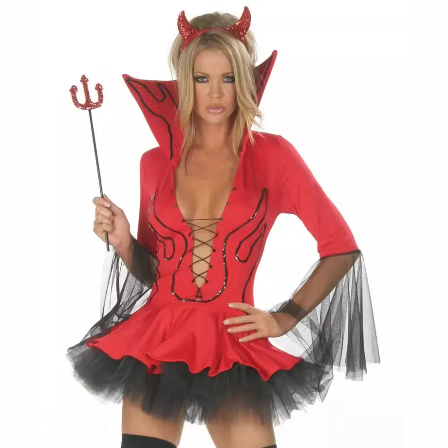 

Новинка 2025, костюм дьявола на Хэллоуин, 2021, женский традиционный китайский костюм для косплея, одежда для выступлений на сцене