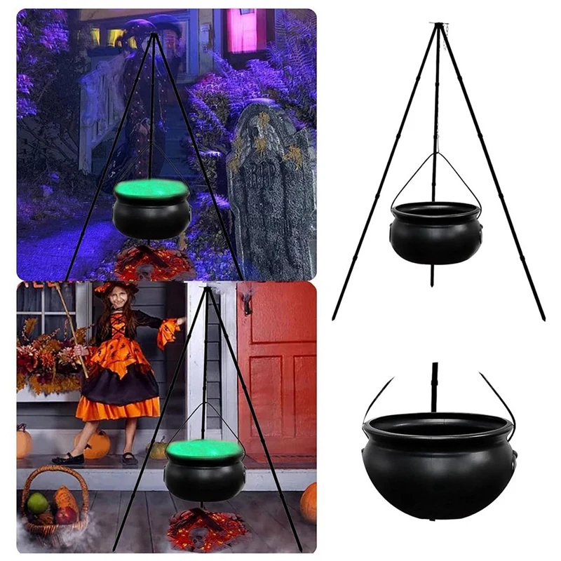 Halloween Decoration, Witch Pot, Witch Cauldron With Light Decoration, Candy Bucket, Outdoor Indoor Party Decoration