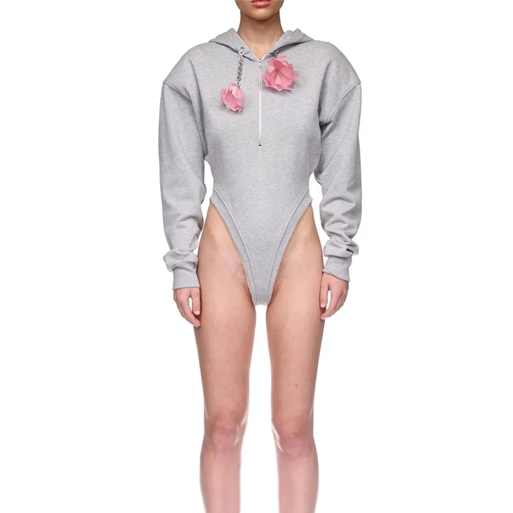 

2025 Fall Women's Bodysuit, Pure Cotton, Appliquéd Corset, Sexy Women's Hoodie, Y2k New, Fashionable, High-Quality Tops, T-Shirt