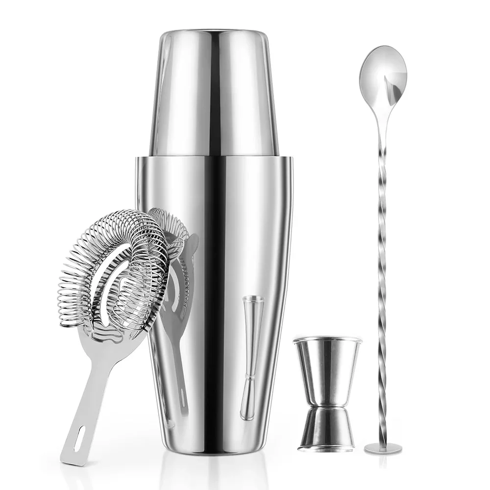 4/5pcs Boston Cocktail Shaker Set Professional Stainless Steel Bartender Wine Cup Cocktail Mixer Martini Cocktail Shaker Bar Set