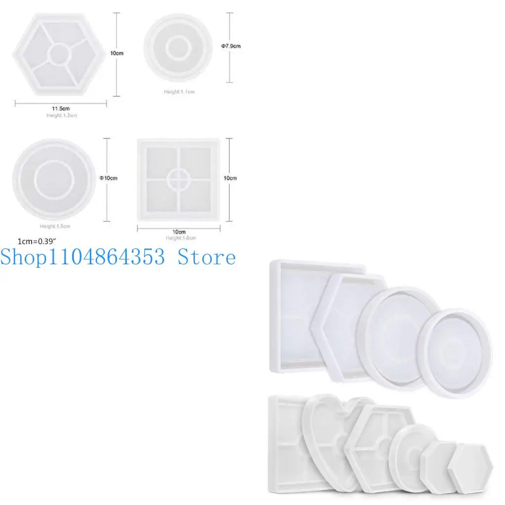 

652F 4/6Pcs Crystal Agate Mold Set Jewelry Decor Making Epoxy Silicone Mould