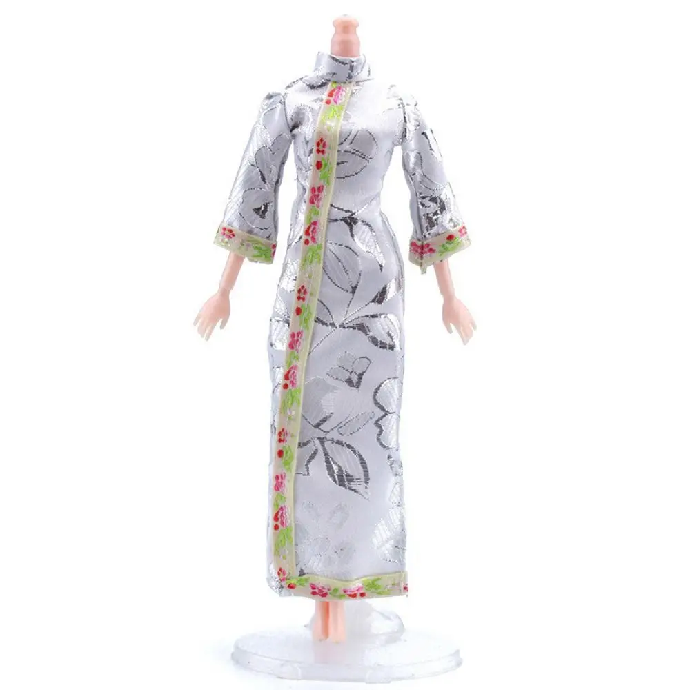 Accessoires de poupée, vêtements de poupée de Style chinois, robe de soirée, tissu de fête, Cheongsam, maison de jeu, jupe de poupée, 1/6