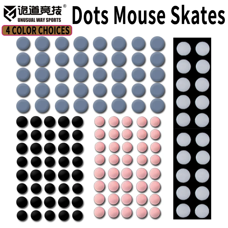 Unusual Way Sports Mouse Foot Skates Feet For Round Dots Cambered Surface PTFE Anti Collapse Magic Ice Black Silver Fox