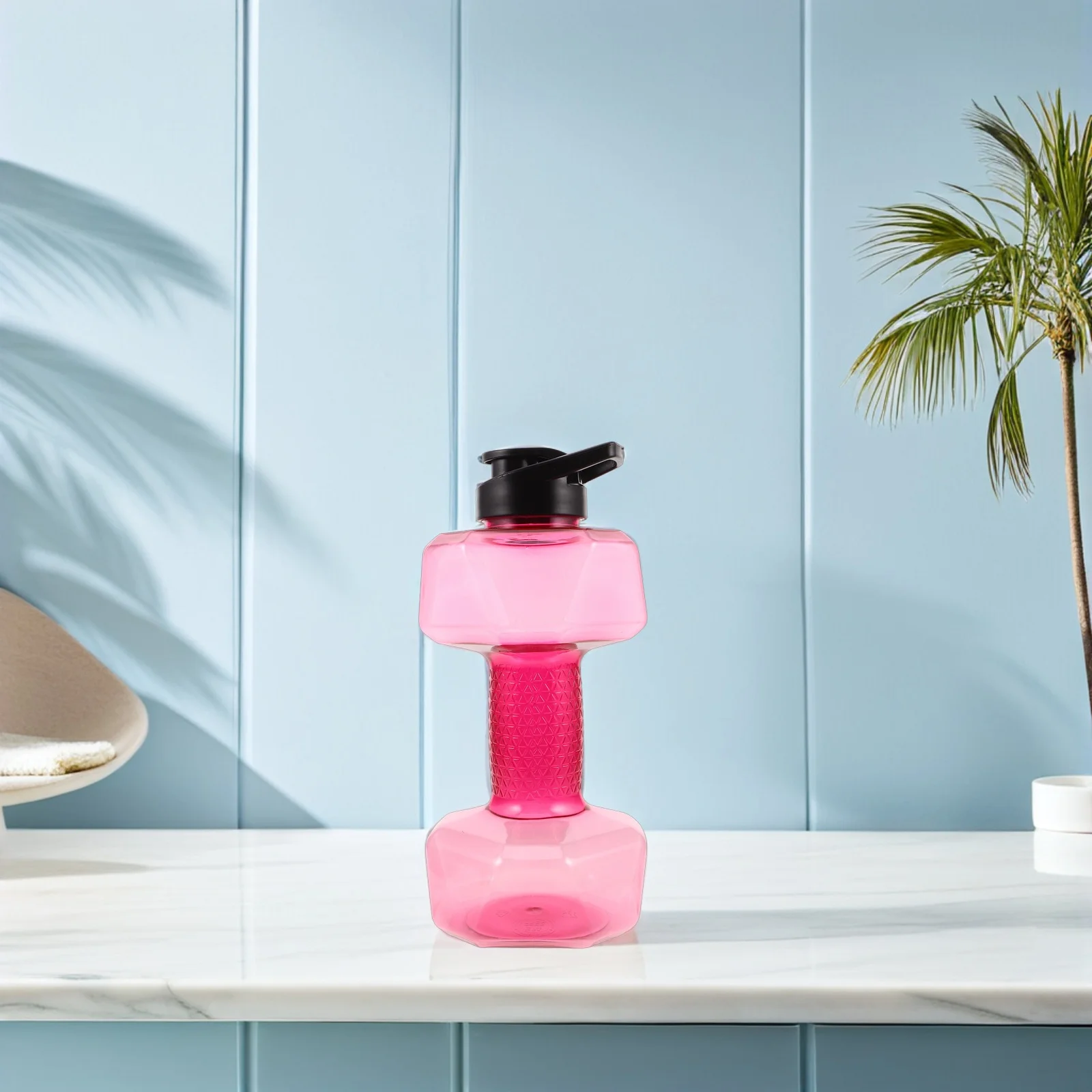 

1.5L Dumbbell Water Bottle Barbell Shaped Fitness Kettle Leakproof Large Capacity Sports Flask For Gym Workout Outdoor Portable