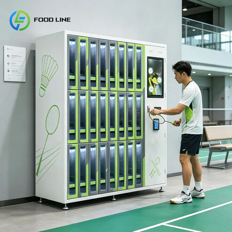 Badminton Sports Racket Vending Kiosk Equipment Sales Tennis Squash Padel Pickleball Machine Customized