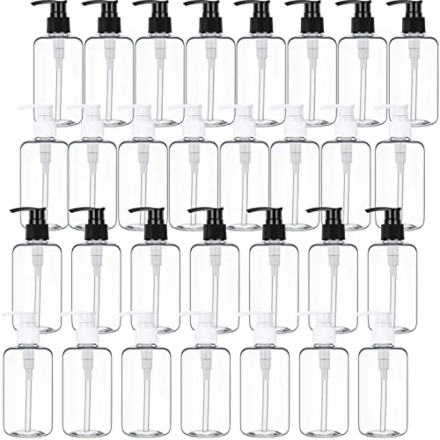 

30 Pcs 10 oz Plastic Pump Bottle Dispenser Empty Lotion Bottle with Pump Refillable Clear Hand Soap Dispenser Portable Travel L