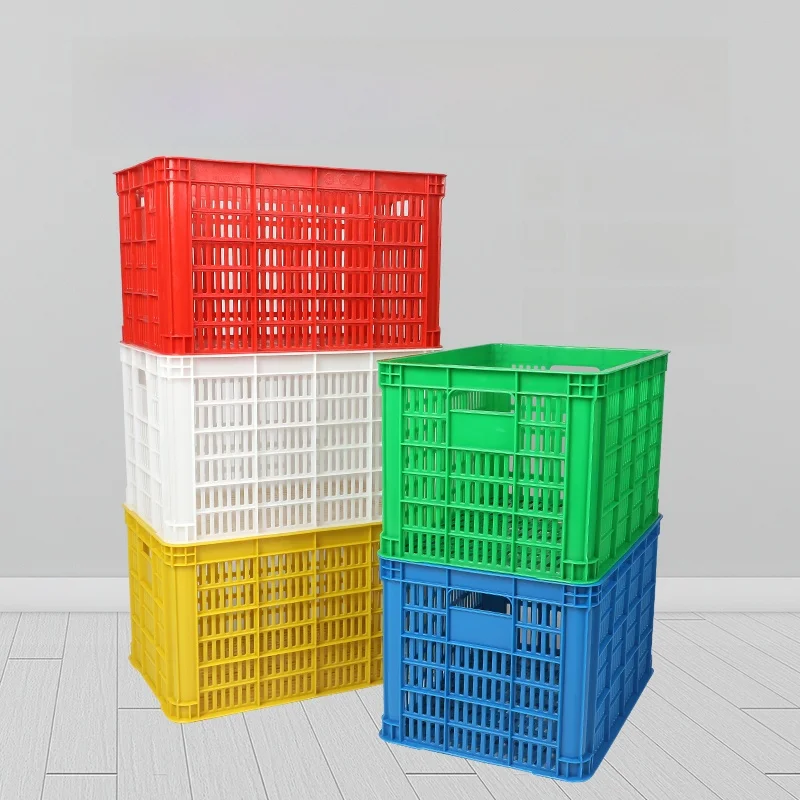 

Большая прямоугольная пластиковая корзина Thiened, полый ящик для хранения фруктов и овощей, промышленное портативное платье для хранения...