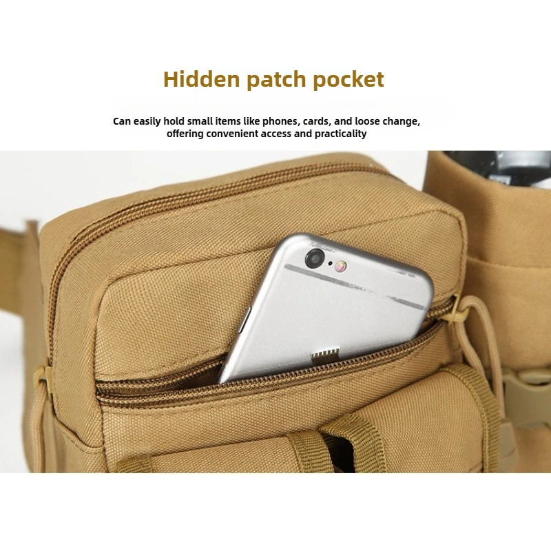 حقيبة خصر لصيد الأسماك - حقيبة خصر رياضية مقاومة للماء متعددة الوظائف للرجال، أكياس حبال زجاجات المياه، حقيبة أدوات الصيد في الهواء الطلق #5