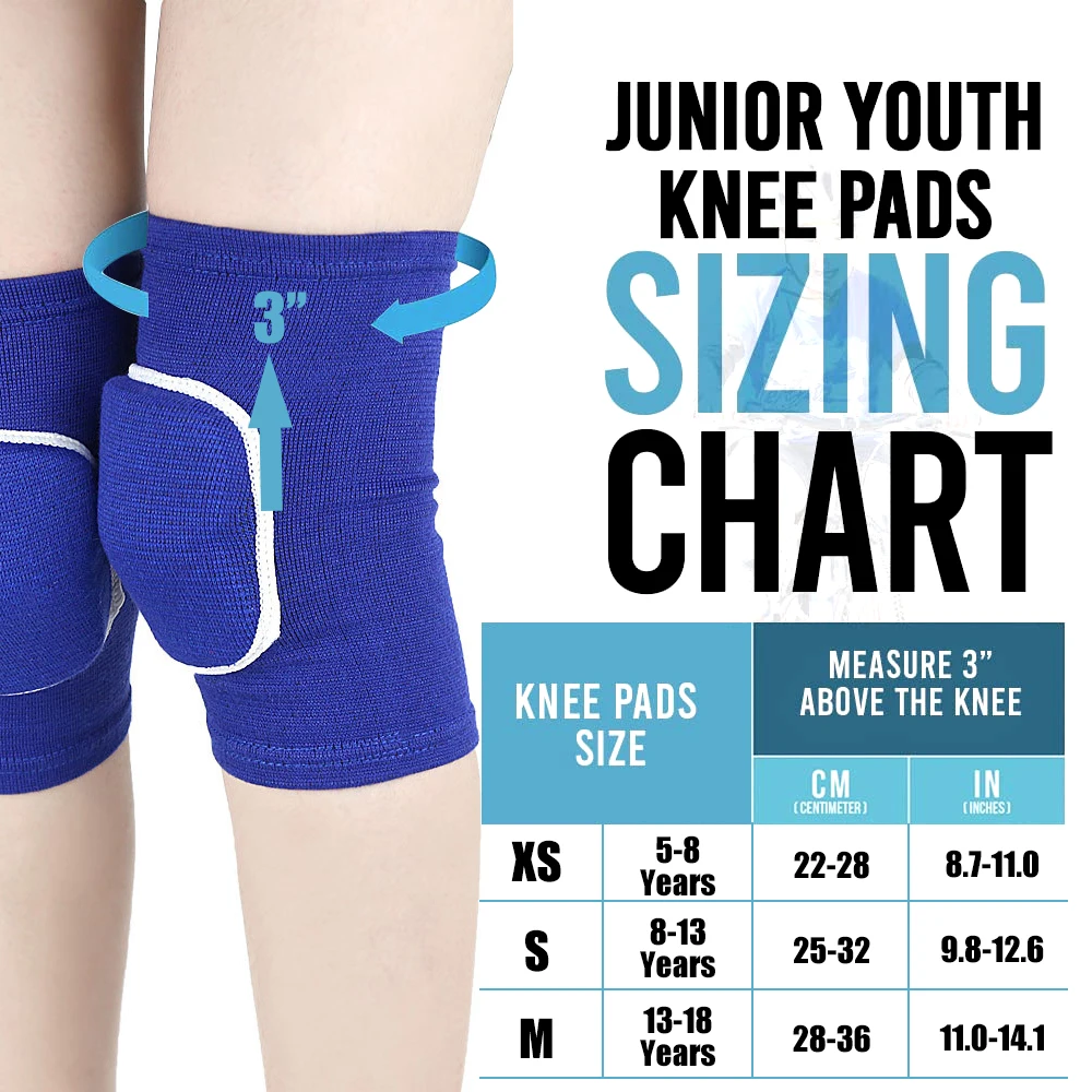 1Pair Kids Knee Pad Dance Volleyball Knee Pads Anti Slip Sponge Kneepads Brace Knee Protector for Youth Girls Boys Sports Dance