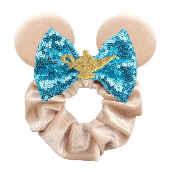 Disney Pirate Amusement Park Mouse Ears Hair Scrunchies Velvet Hairband Girls Sequins Bows Headbands Women Trip DIY Accessories image 2