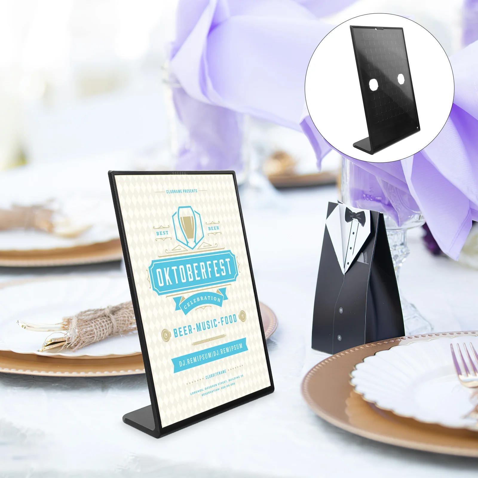 

Plastic Sign Holder Clear Menu Display Stand Document Brochure Price Tag Holder Stable Base for Restaurant Cafe Office