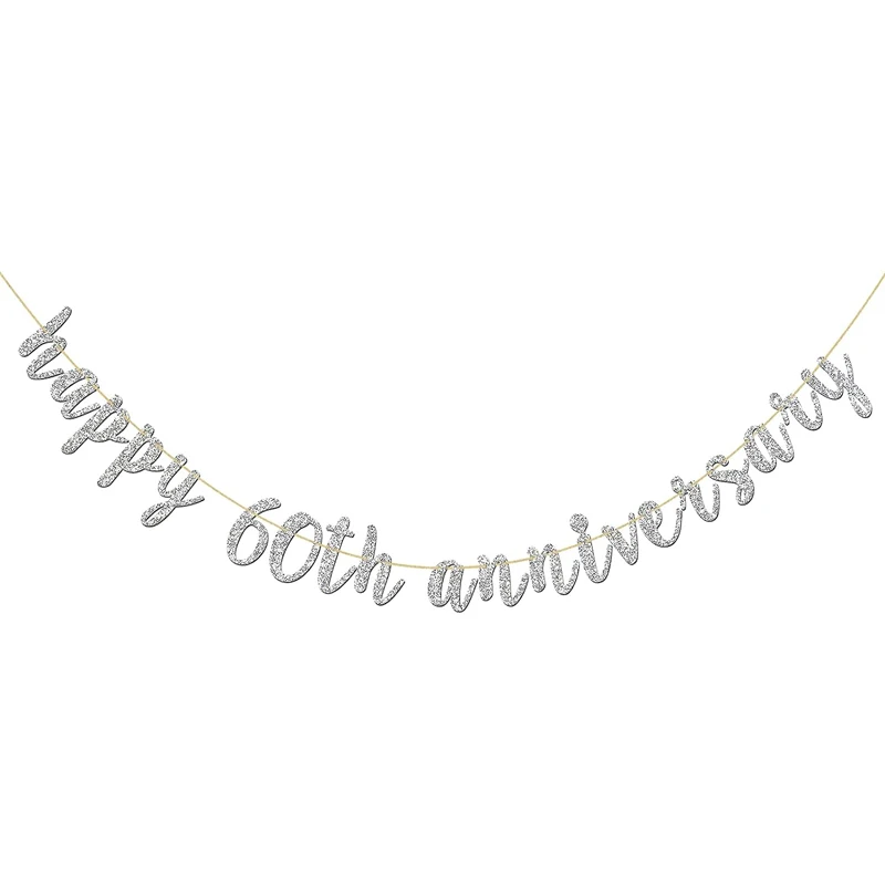 20 30 40 50 Years Blessed Banner, Funny Gold Glitter Sign for 50th Birthday Wedding Anniversary Party Supplies