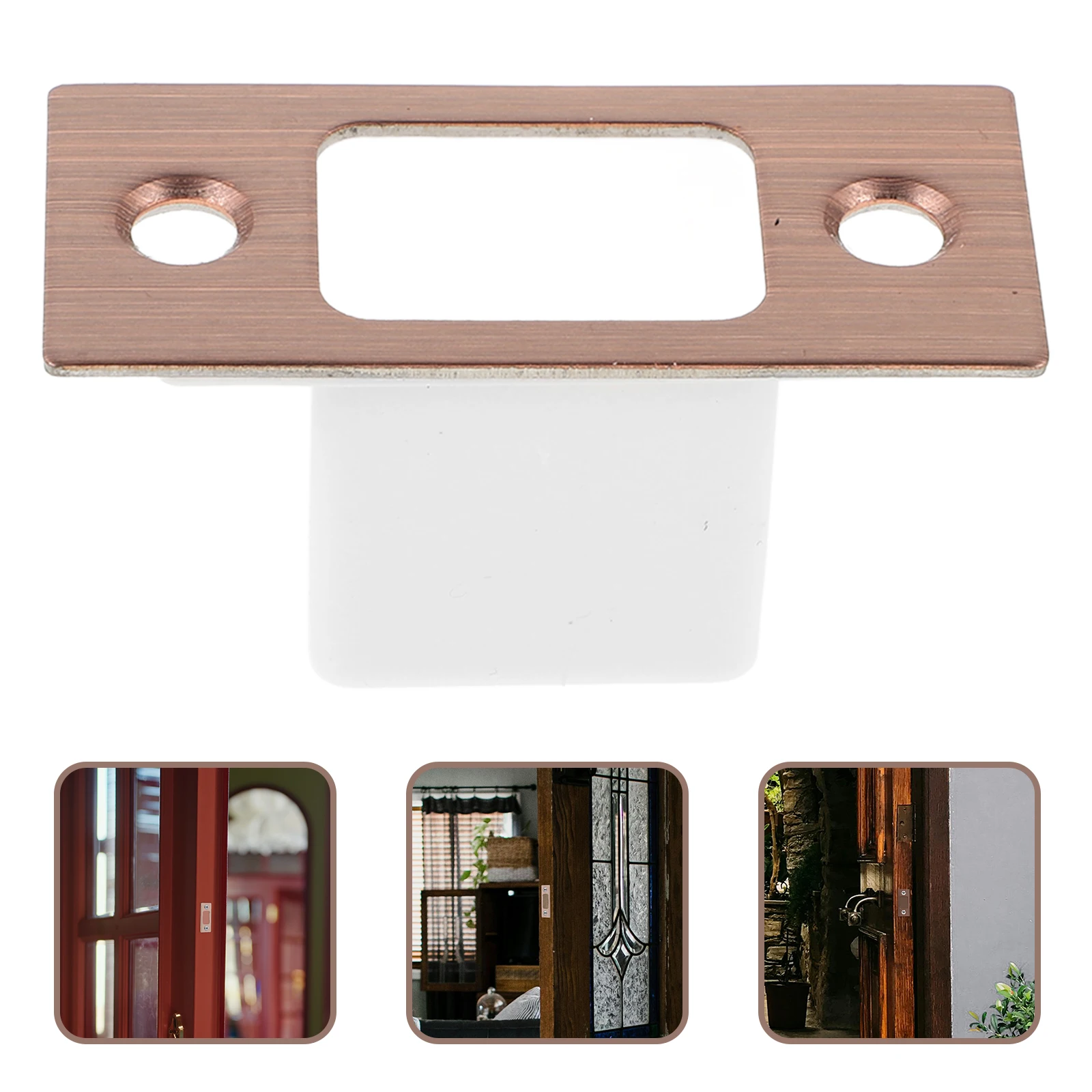 1 Set Metal Repair Strike Front Door Reinforcement Security Strike Plate Durable Stainless Steel Door Latch Plate For Interior