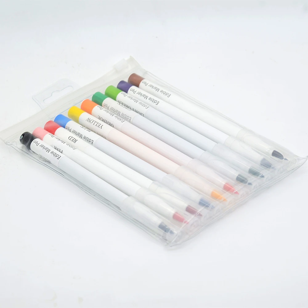 One Pack 10 Pieces Food Coloring Marker Pen For Decorating Cake Cookies Biscuits Brush Bread Markers Pen DIY Baking Tool