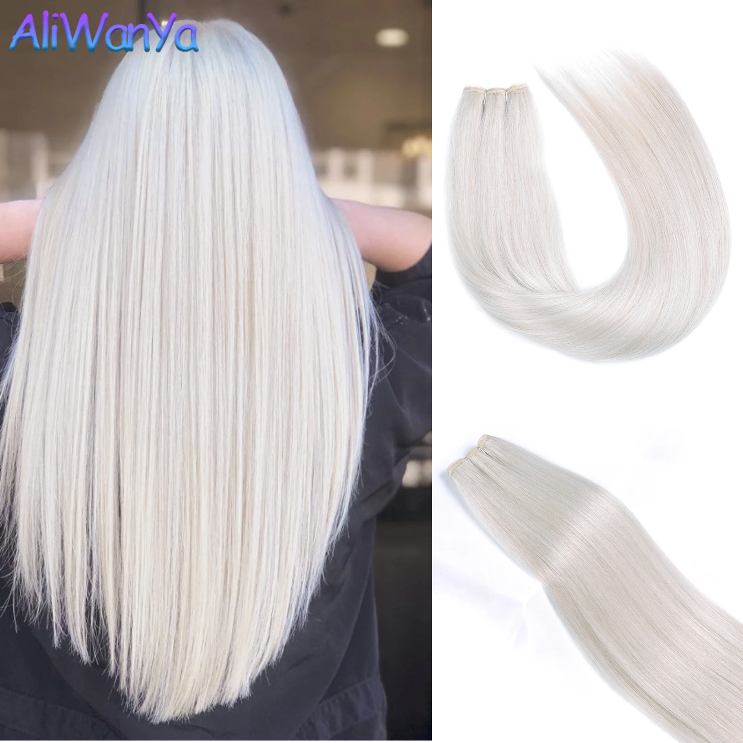 Bone Straight Hair Bundles Salon Smooth Hair Extensions High Temperature Super Long Synthetic Yaki Straight Hair Weaving