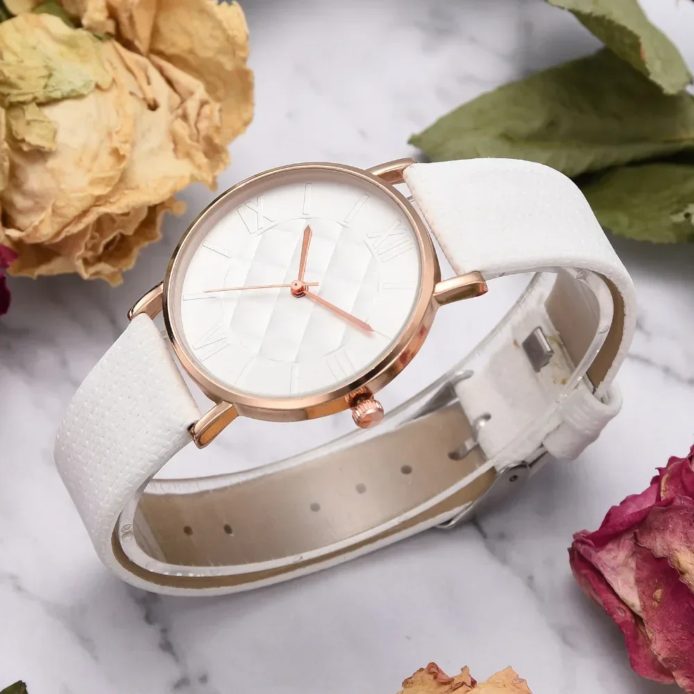 Fashion Women Leather Band Quartz Wrist Watches Luxury Top Brand White Casual Ladies Wristwatch Watches for Women Luxury