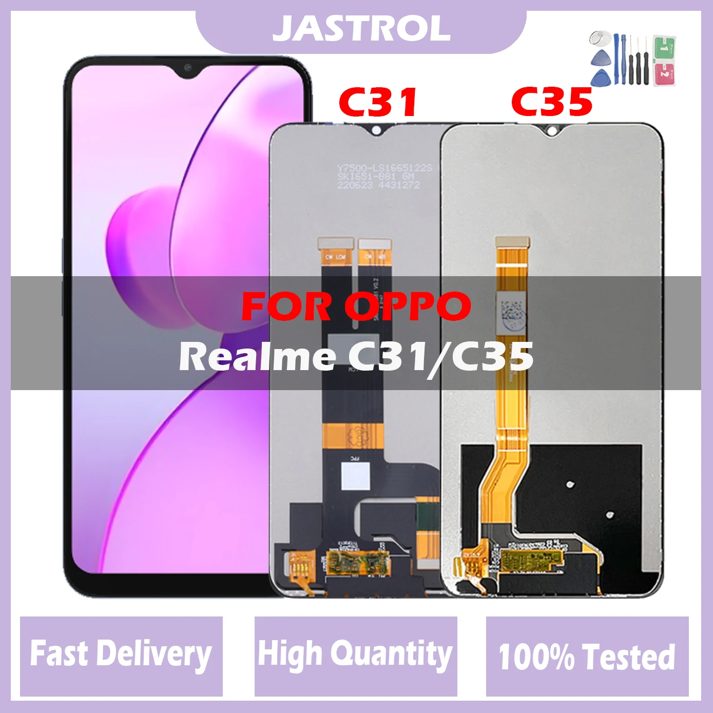 

6.6" LCD Display For OPPO Realme C35 LCD RMX3511 LCD Display Screen Touch Panel Digitizer For Realme C31 LCD RMX3501 With Frame