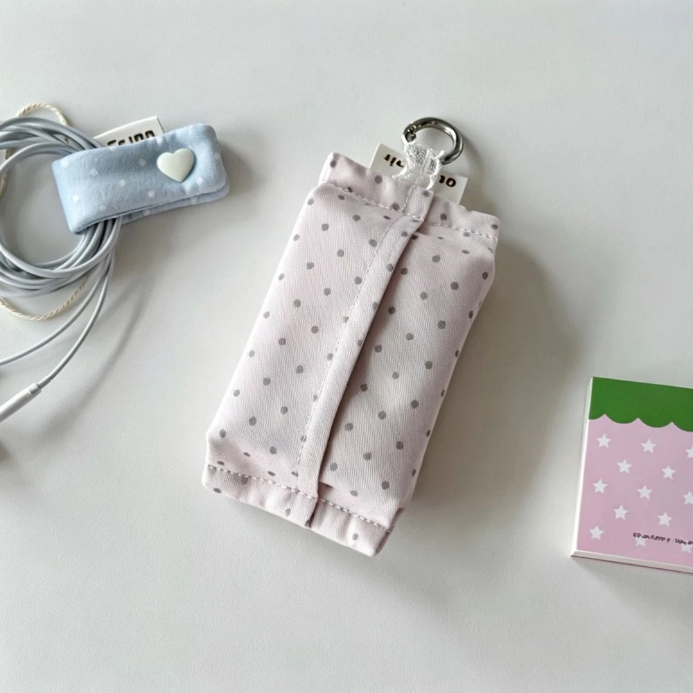 Korean Cute Polka Dot Handmade Lace Mini Tissue Bag with High Appearance Portable for Going Out and Storage Hanging Bag