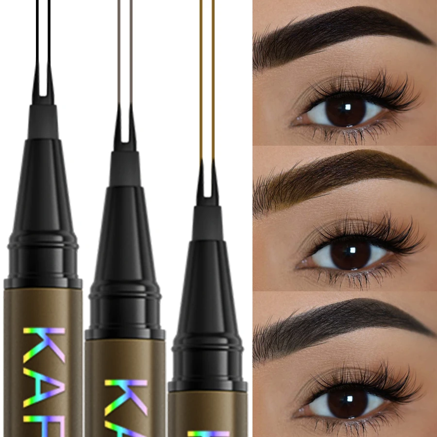 8 色 2 点眉ペンシル防水液体眉毛ペン持続赤茶色韓国メイク高着色化粧品ギフト