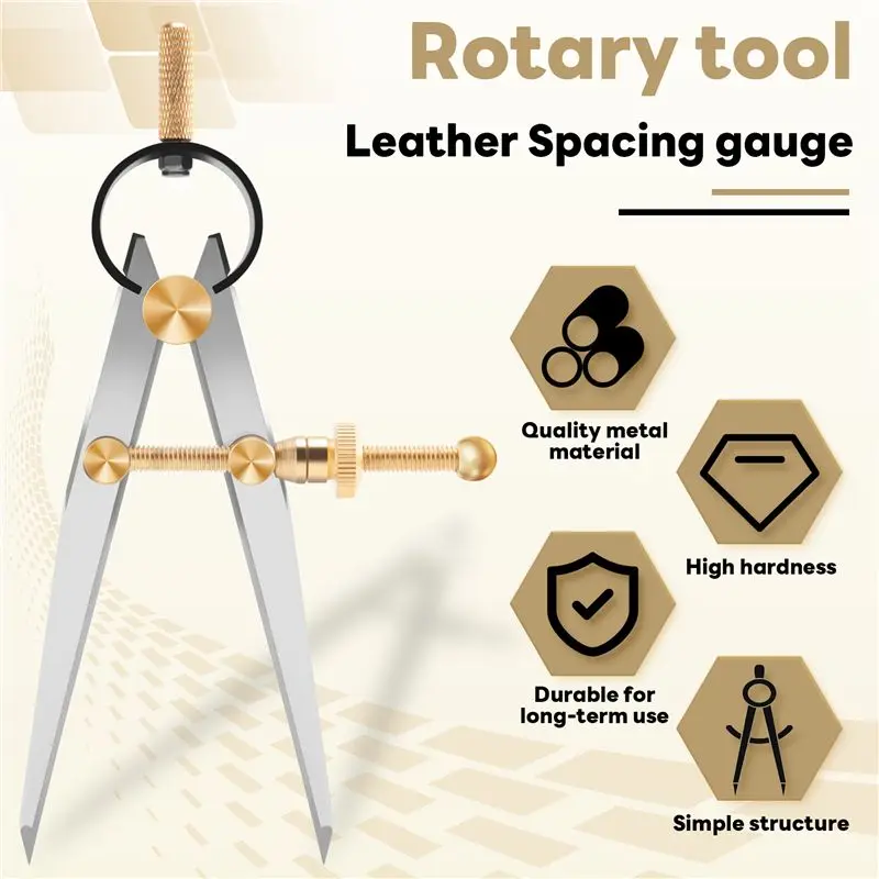 AT84-Leather Craft Rotating Craft Tool Diy Wing Divider Adjustable Steel Leather Craft Making Rotating Tool Wing Divider Spacing