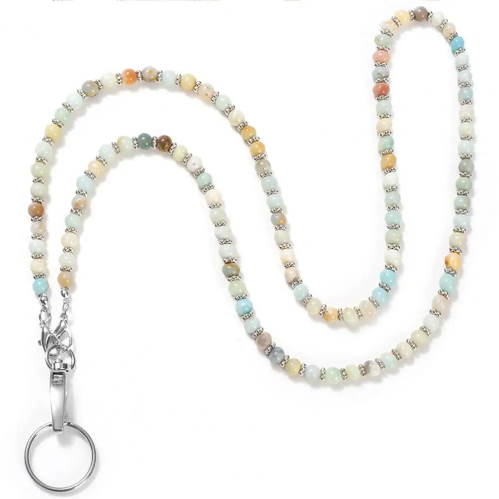 Sleutelhanger Lanyard Key Badge Lanyard Ketting Modieuze Natuursteen Lanyard Ketting Met Aangepaste Naam Gesp Voor Trendy