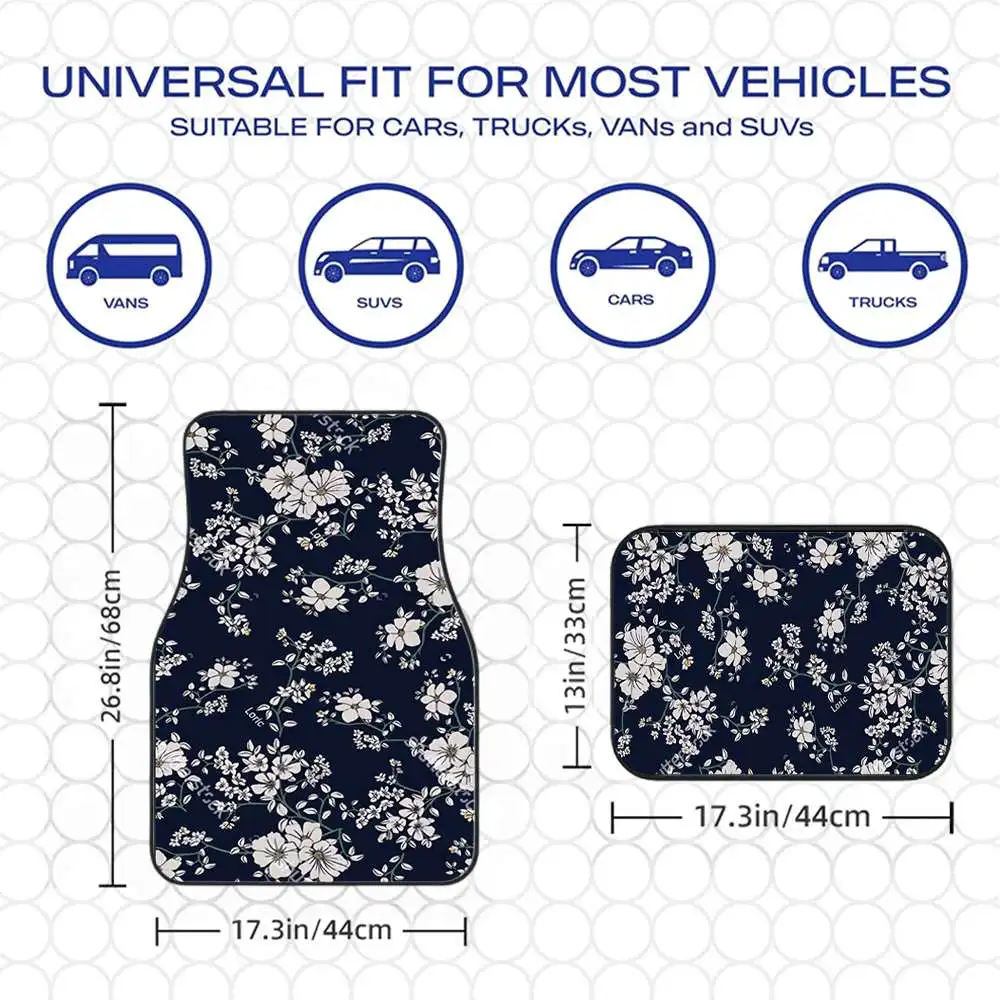 2pcs/4pcs Cool Printed Car Mats - Durable Floor Liners, Safe And Practical, Ideal Gift Choice, Long-Lasting, Suitable For Trucks