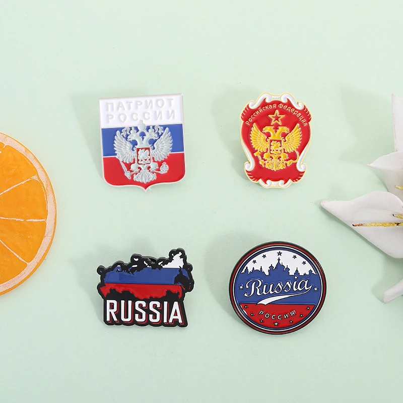 Russian Flag Enamel Pins Russia Россия Federation Presidential Flag CCCP Metal Brooches Lapel Badge Jewelry Gift for Friends