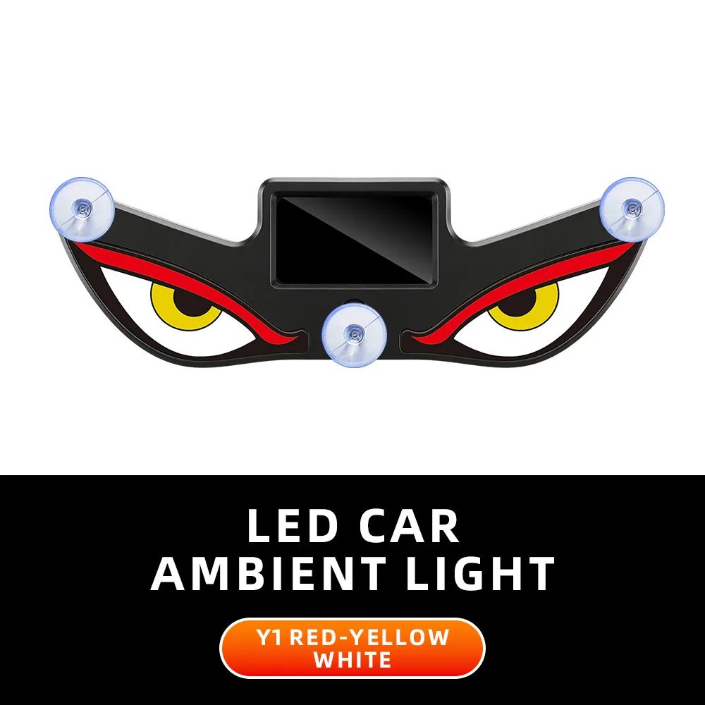 Coole DEMON EYE Ambientebeleuchtung Solarbetriebene Atmungsaktive Neonlichter Auto-Dekoration Heckscheiben-Atmosphärenbeleuchtung Auto-Zubehör